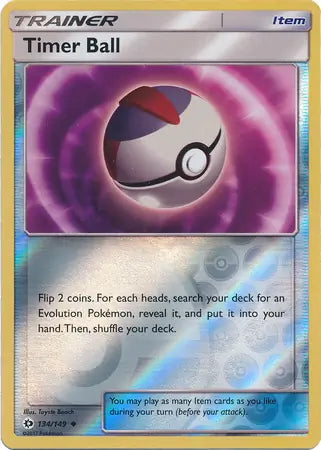 Sun & Moon Timer Ball #134/149 reverse holo